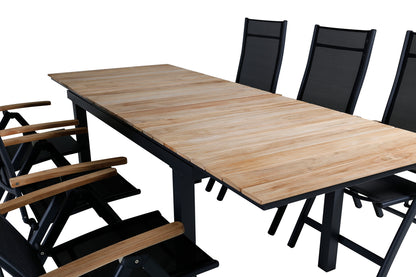 Panama & Mexico Positionsstole Sort + Spisebord 90x180/240