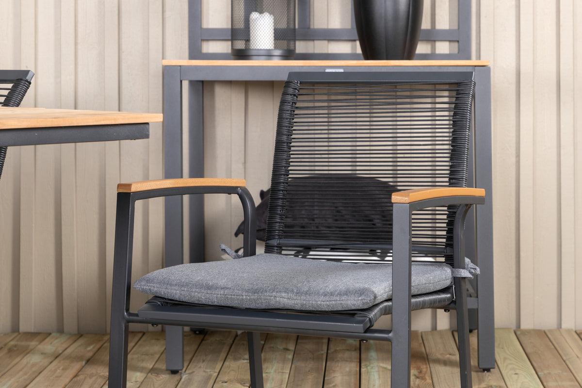 Dallas & Mexico Spisebordsstole Sort + Spisebord 90x180/240