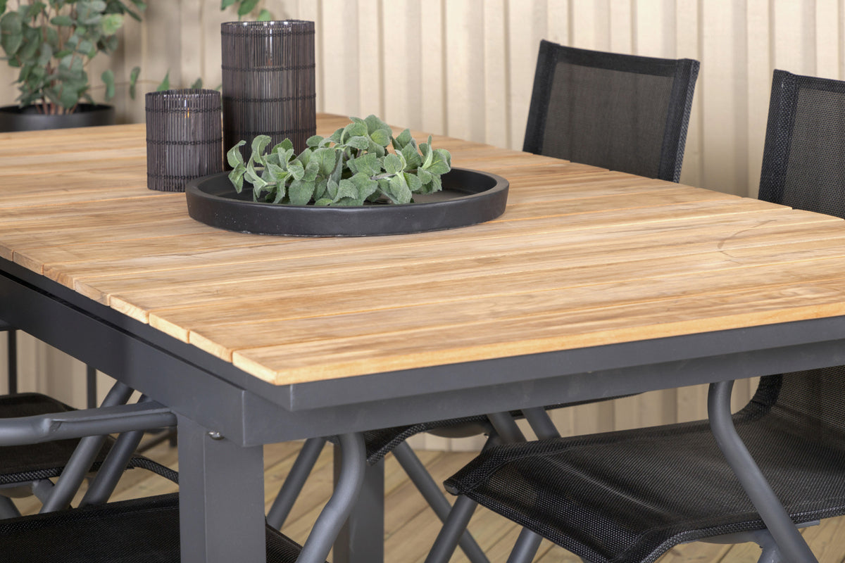 Alina & Mexico Spisebordsstole Sort + Spisebord 90x180/240