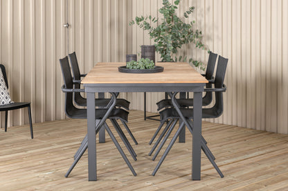 Alina & Mexico Spisebordsstole Sort + Spisebord 90x180/240