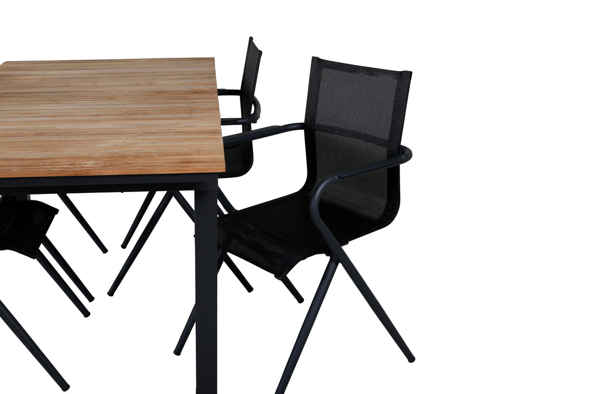 Alina & Mexico Spisebordsstole Sort + Spisebord 90x180/240