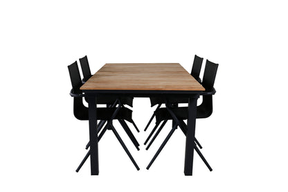 Alina & Mexico Spisebordsstole Sort + Spisebord 90x180/240