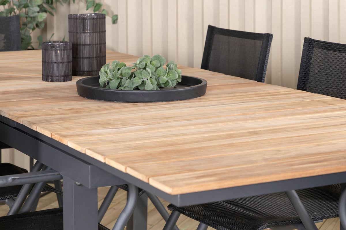 Alina & Mexico Spisebordsstole Sort + Spisebord 90x180/240