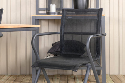 Alina & Mexico Spisebordsstole Sort + Spisebord 90x180/240