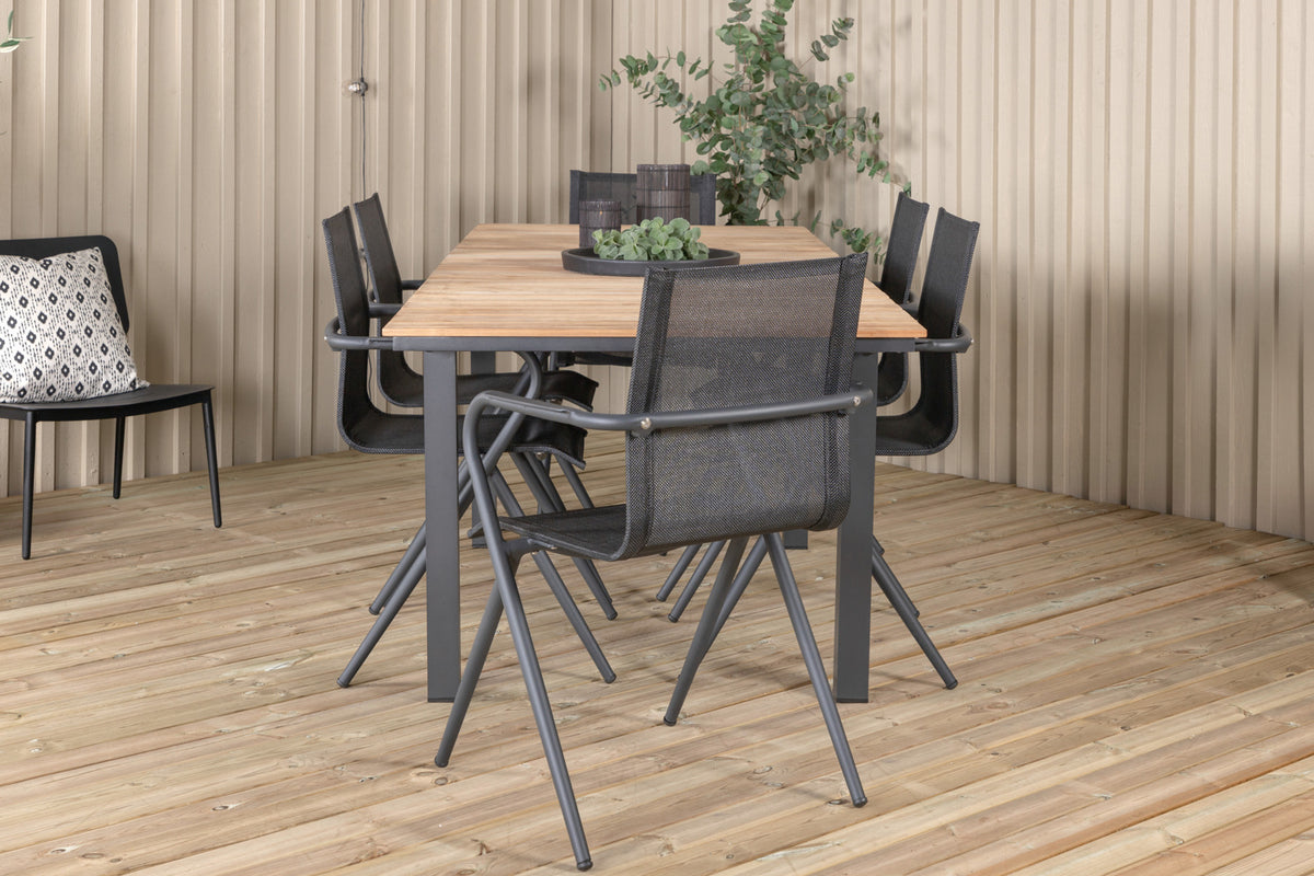 Alina & Mexico Spisebordsstole Sort + Spisebord 90x180/240