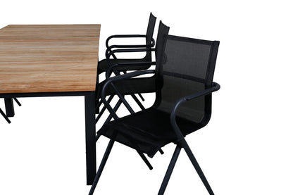 Alina & Mexico Spisebordsstole Sort + Spisebord 90x180/240