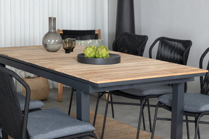 Julian & Mexico Spisebordsstole Sort + Spisebord 90x180/240