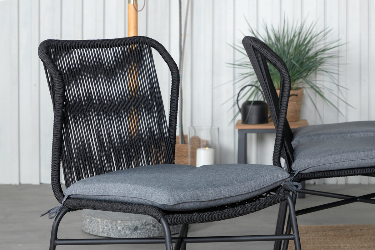 Julian & Mexico Spisebordsstole Sort + Spisebord 90x180/240