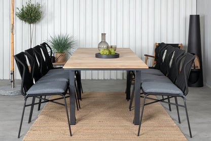 Julian & Mexico Spisebordsstole Sort + Spisebord 90x180/240