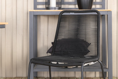 Mexico & Lindos Spisebord 90x180/240 + Spisebordsstole Sort