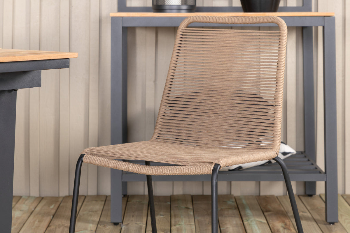 Mexico & Lindos Spisebord 90x180/240 + Spisebordsstole Brun