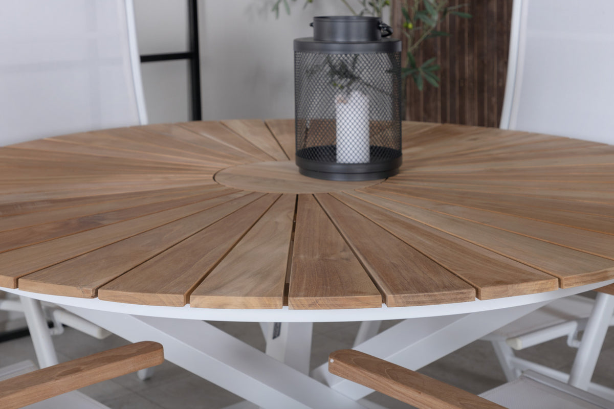 Panama & Mexico Positionsstole Hvid + Spisebord ⌀140