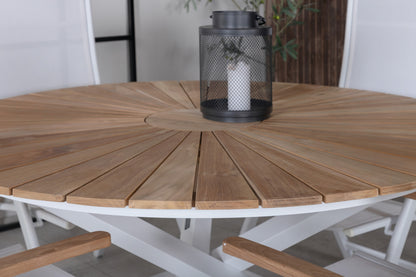 Panama & Mexico Positionsstole Hvid + Spisebord ⌀140