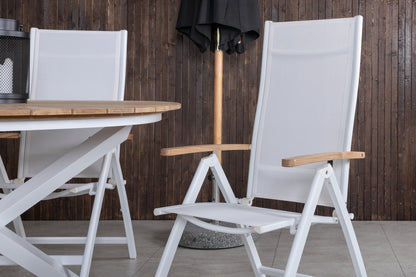 Panama & Mexico Positionsstole Hvid + Spisebord ⌀140