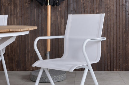 Alina & Mexico Spisestole Hvid + Spisebord ⌀140