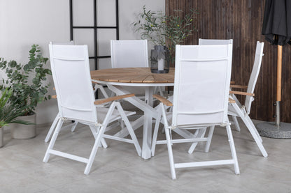 Panama & Mexico Positionsstole Hvid + Spisebord ⌀140