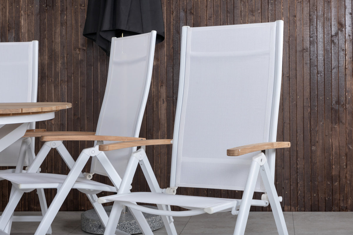 Panama & Mexico Positionsstole Hvid + Spisebord ⌀140