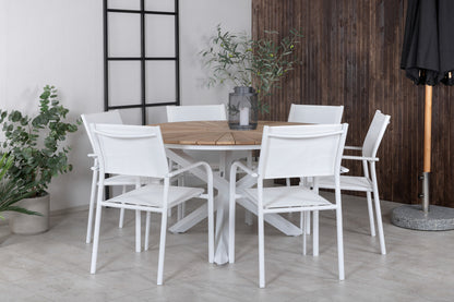 Mexico & Santorini Spisebord ⌀140 + Spisestole Hvid