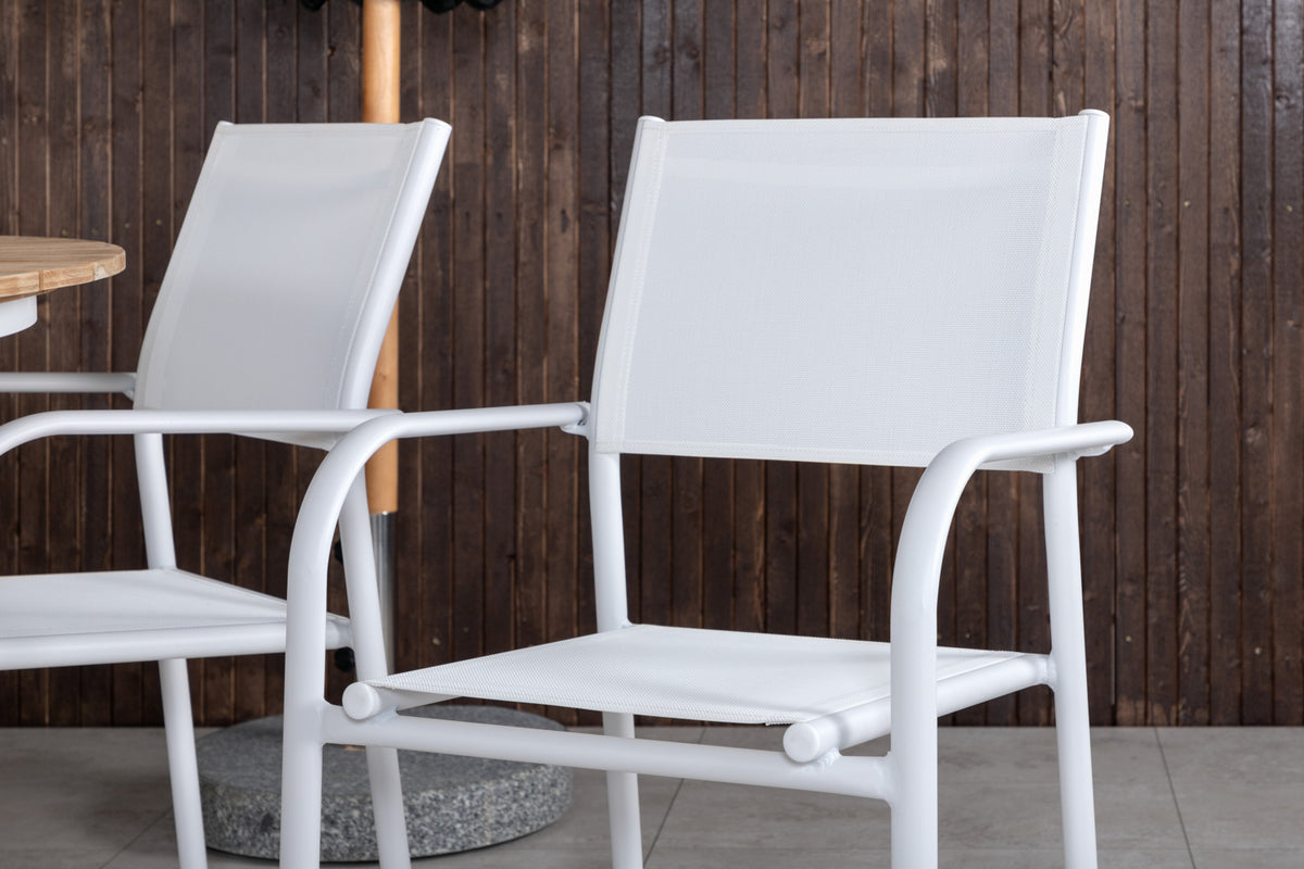 Mexico & Santorini Spisebord ⌀140 + Spisestole Hvid