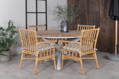 Cane & Mexico Spisestole Natur + Spisebord ⌀140