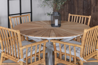 Cane & Mexico Spisestole Natur + Spisebord ⌀140