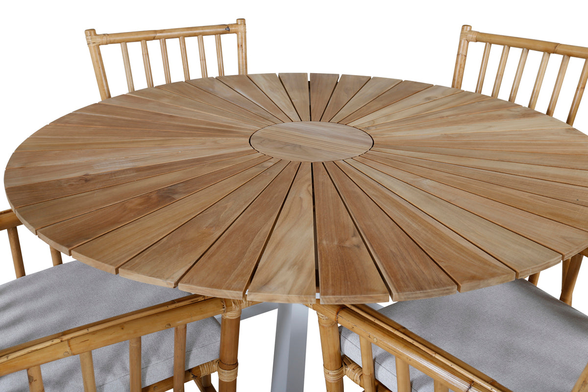 Cane & Mexico Spisestole Natur + Spisebord ⌀140