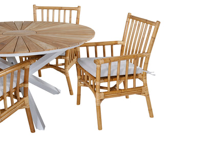 Cane & Mexico Spisestole Natur + Spisebord ⌀140