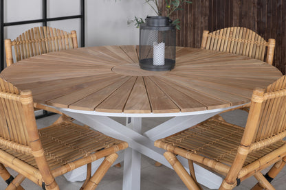 Cane & Mexico Caféstole Natur + Spisebord ⌀140