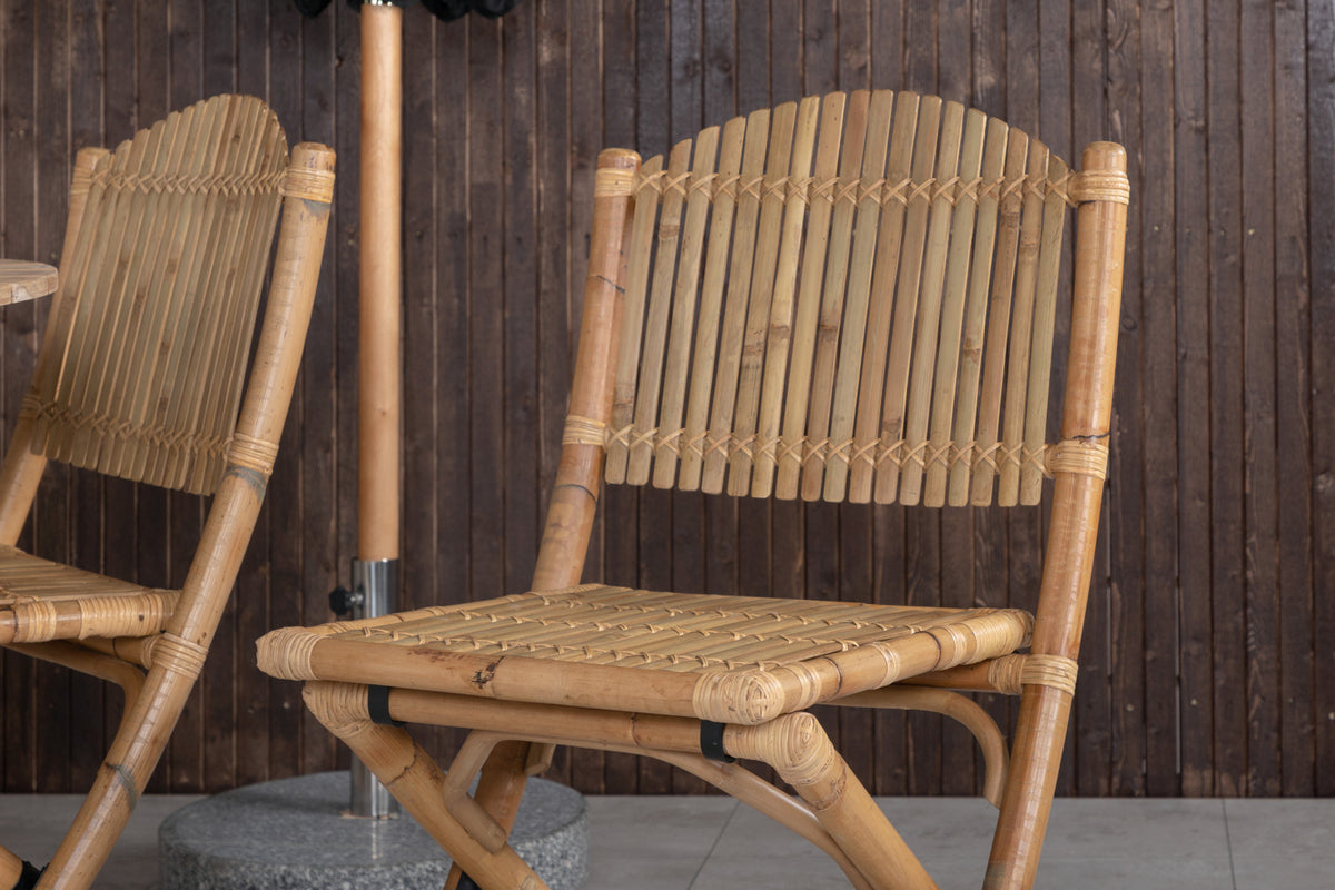 Cane & Mexico Caféstole Natur + Spisebord ⌀140