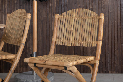 Cane & Mexico Caféstole Natur + Spisebord ⌀140