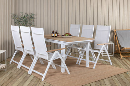 Panama & Mexico Positionsstole Hvid + Spisebord 90x160/240