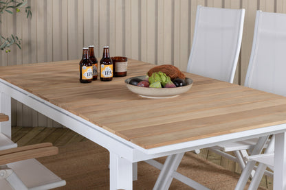 Panama & Mexico Positionsstole Hvid + Spisebord 90x160/240