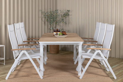 Panama & Mexico Positionsstole Hvid + Spisebord 90x160/240