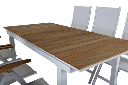 Panama & Mexico Positionsstole Hvid + Spisebord 90x160/240