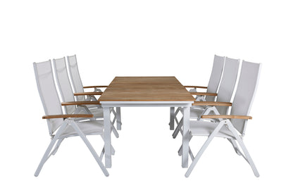 Panama & Mexico Positionsstole Hvid + Spisebord 90x160/240