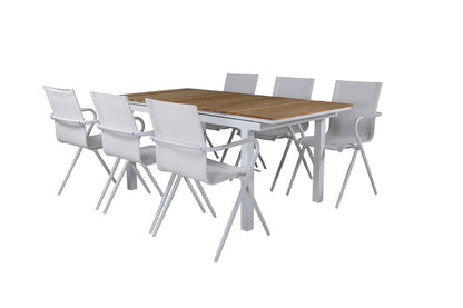 Alina & Mexico Spisestole Hvid + Spisebord 90x160/240