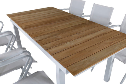 Alina & Mexico Spisestole Hvid + Spisebord 90x160/240