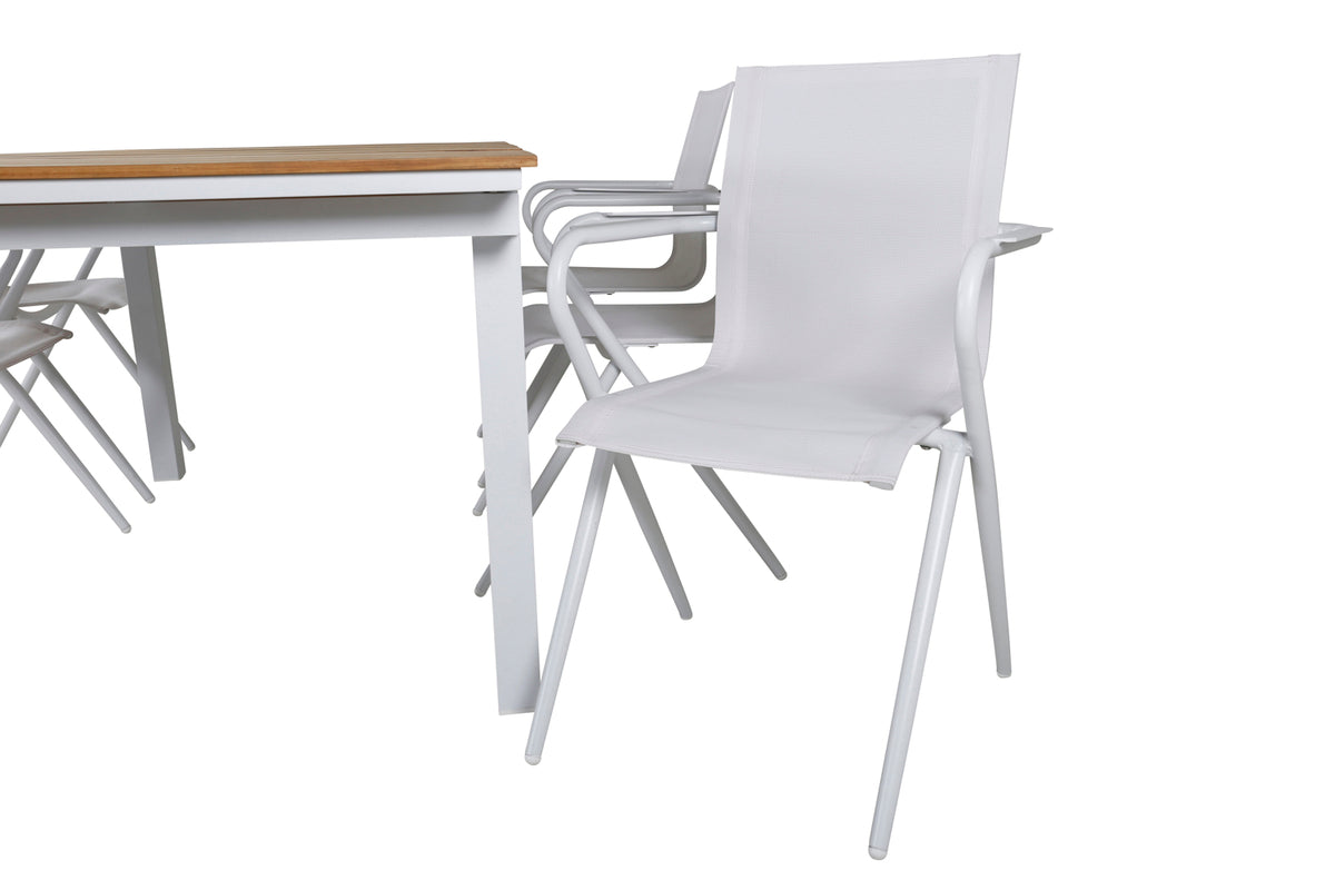 Alina & Mexico Spisestole Hvid + Spisebord 90x160/240