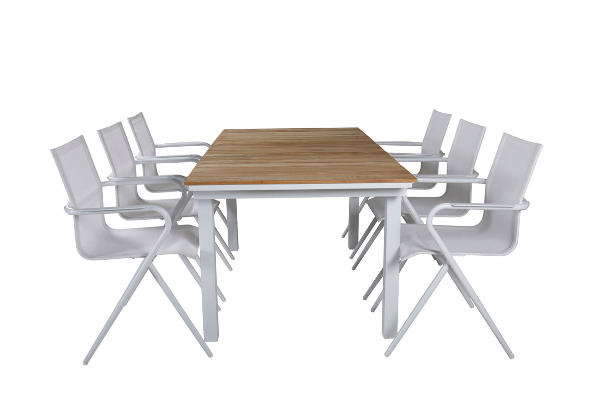 Alina & Mexico Spisestole Hvid + Spisebord 90x160/240