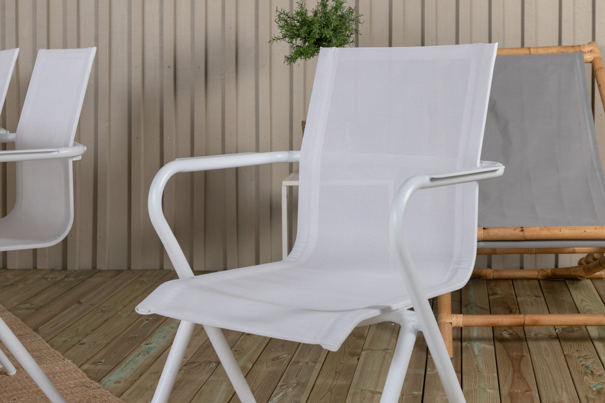 Alina & Mexico Spisestole 2-pak Hvid + Rektangulært Spisebord 90x160/240 Natur