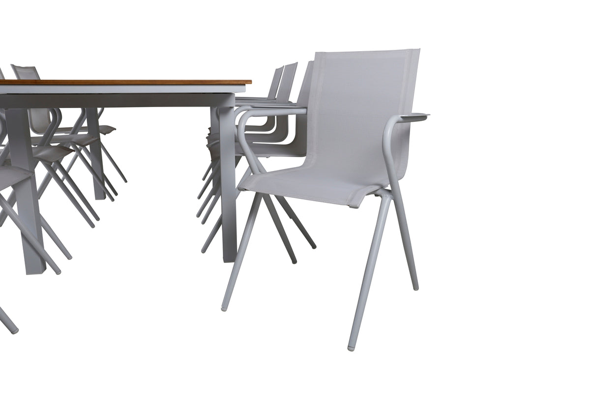 Alina & Mexico Spisestole 2-pak Hvid + Rektangulært Spisebord 90x160/240 Natur