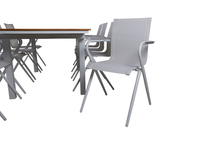 Alina & Mexico Spisestole 2-pak Hvid + Rektangulært Spisebord 90x160/240 Natur