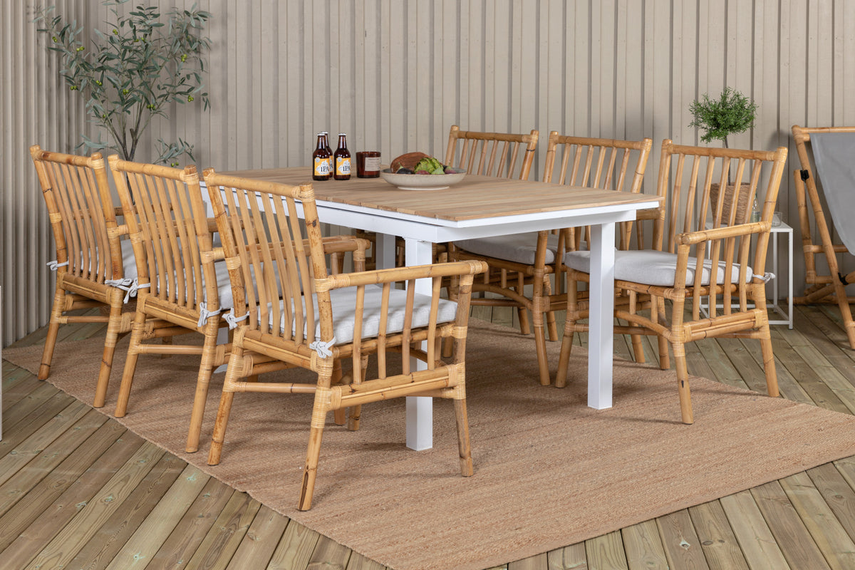 Cane & Mexico Spisestole Natur + Spisebord 160 x 91