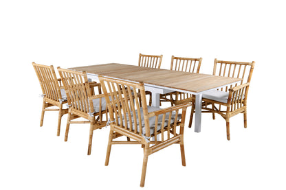 Cane & Mexico Spisestole Natur + Spisebord 160 x 91