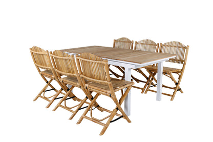 Cane & Mexico Caféstole Natur + Spisebord 90x160/240