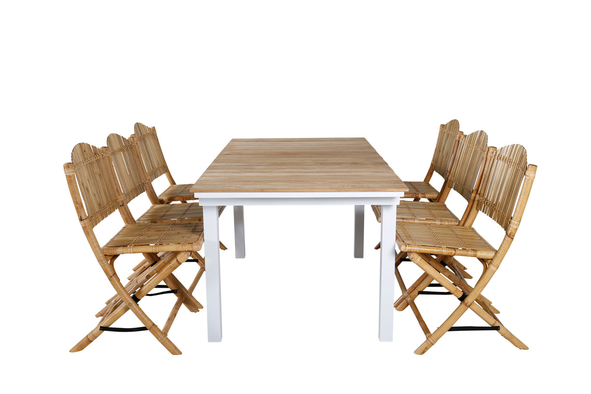 Cane & Mexico Caféstole Natur + Spisebord 90x160/240