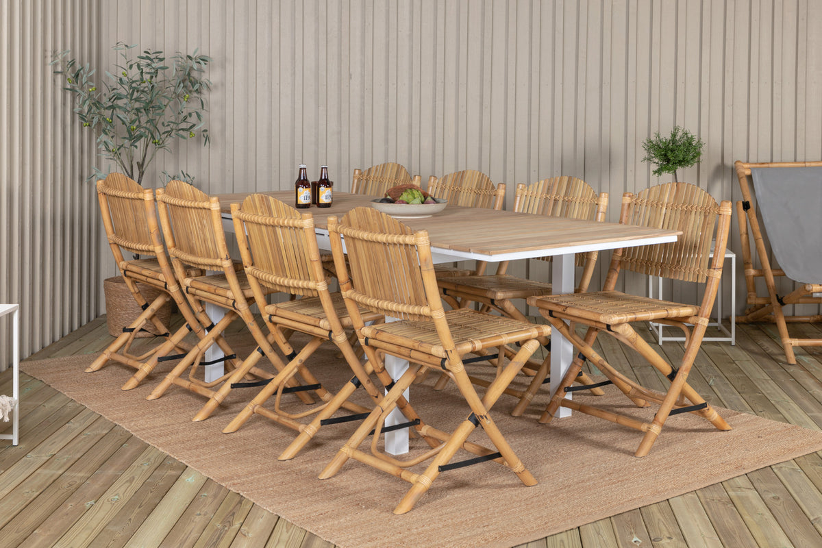 Cane & Mexico Caféstole Natur + Spisebord 90x160/240