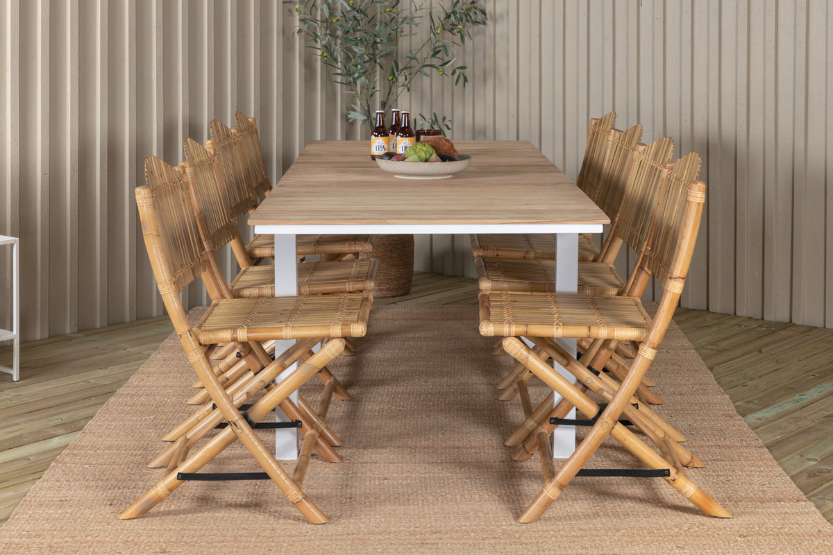 Cane & Mexico Caféstole Natur + Spisebord 90x160/240