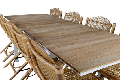 Cane & Mexico Caféstole Natur + Spisebord 90x160/240