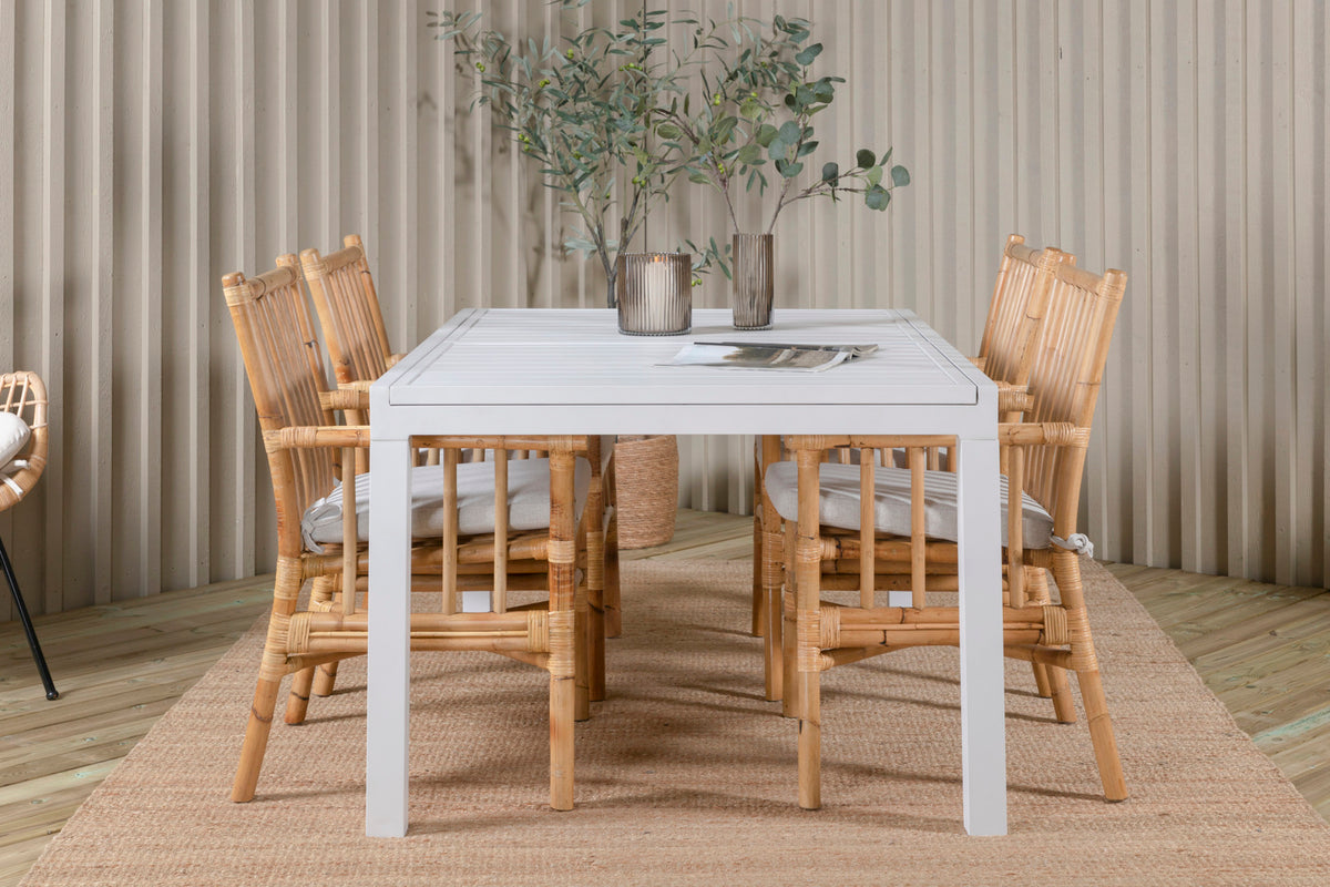 Cane & Marbella Spisestole Natur + Spisebord 160 x 100